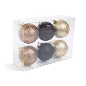   Family 58773F Karácsonyfadísz szett - sötétarany - 6 db / szett