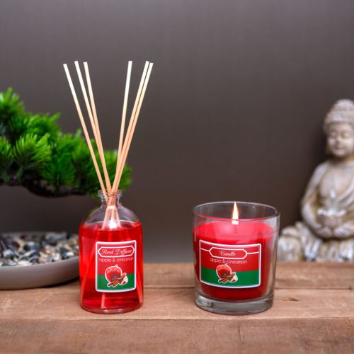 Vog&Arths 58800A Illatgyertya és illatosító szett - alma & fahéj - 120 g + 100 ml