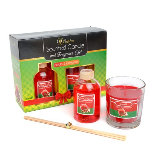 Vog&Arths 58800A Illatgyertya és illatosító szett - alma & fahéj - 120 g + 100 ml