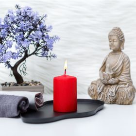 Vog&Arths 58807A Gyertya - piros, illatmentes - 130 g