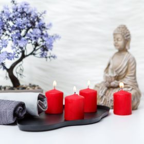   Vog&Arths 58813A Gyertya szett - piros, illatmentes - 4 x 45 g