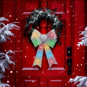   Family 58956A LED-es masni dekoráció - fényes - ezüst - 11 színes LED - 40 x 30 cm