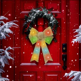   Family 58956B LED-es masni dekoráció - fényes - arany - 11 színes LED - 40 x 30 cm