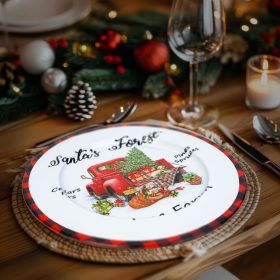   Family 58961A Karácsonyi tálca - fém - autós - fehér - 33 cm