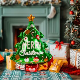   Family 58969C Karácsonyi lufi - alumínium fólia - fenyőfa - 80 x 55 cm