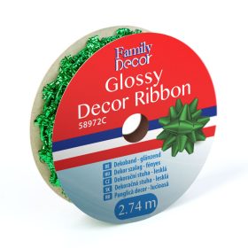 Family 58972C Dekor szalag - fényes - 2,74 m - zöld