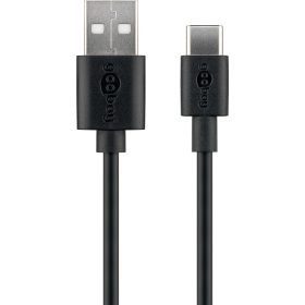   Goobay 59122 kábel USB-A apa - USB-C apa 2.0 Adat és töltőkábel - Fekete (2m)