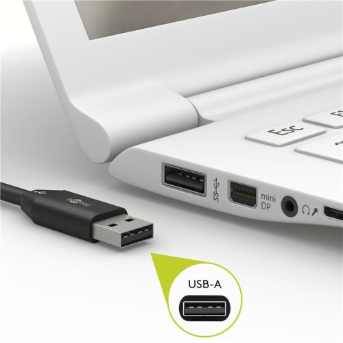 Goobay 59122 kábel USB-A apa - USB-C apa 2.0 Adat és töltőkábel - Fekete (2m)
