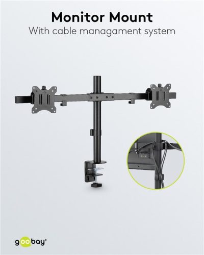 Goobay 59394 17"-32" (43 - 81 cm) LCD TV / Monitor asztali tartó kar - Fekete (2 kijelző)