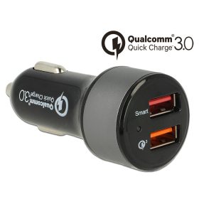   Navilock autós töltő 2 x USB Type-A Qualcomm Quick Charge 3.0-val
