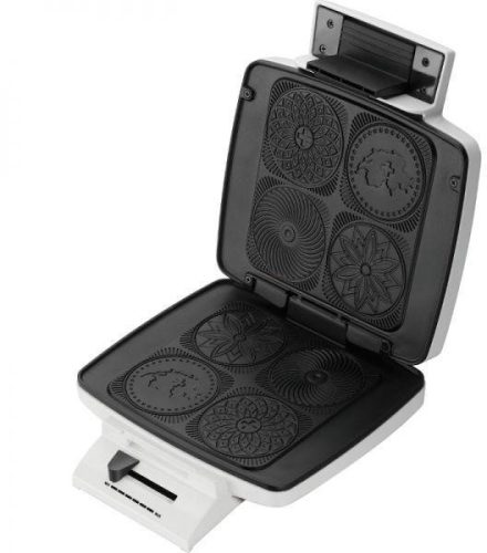 Trisa 734070 Ostyasütő, Sajtostallér sütő, 1000W, fehér, 4 minta, 7 recept, Tapadásmentes felület