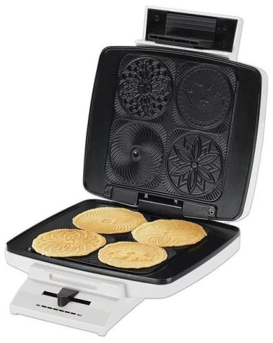 Trisa 734070 Ostyasütő, Sajtostallér sütő, 1000W, fehér, 4 minta, 7 recept, Tapadásmentes felület