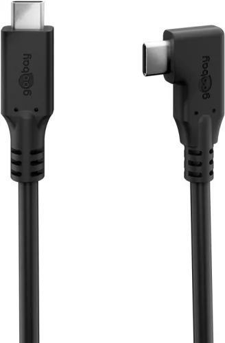 Goobay 79431 Adatkábel 90° - Type-C / Type-C - fekete - 2 m - 5 A - 100 W