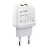 Ldnio A2219 2x USB-A Hálózati töltő + USB-C kábel - Fehér (12W)