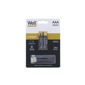   Well ACCU-10440/40C-BL2-WL AAA USB-C Micro-Akku 600mWh 2-USB-C® akku Lítiumion 400 mAh 1.5 V (2 db/csomag)