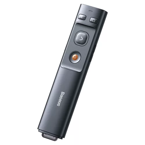 Baseus ACFYB-0G Orange Dot Wireless Presenter, piros  Lézerrel, Windows, Macos, Szürke