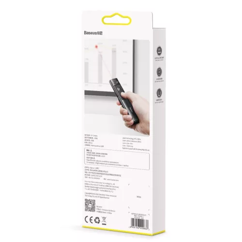 Baseus ACFYB-0G Orange Dot Wireless Presenter, piros  Lézerrel, Windows, Macos, Szürke