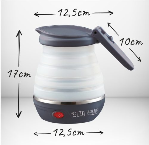 Adler AD 1279 Camping Utazó összecsukható vízforraló 0,6L - Fehér