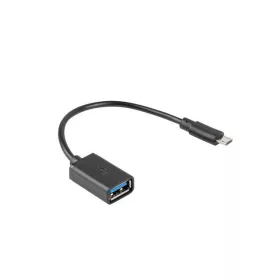   LANBERG USB MICRO(M) 2.0->USB-A(F) ADAPTER 15CM OTG FEKETE