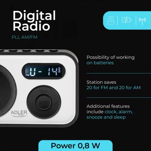 Adler AD1906 PLL AM/FM digitális rádió