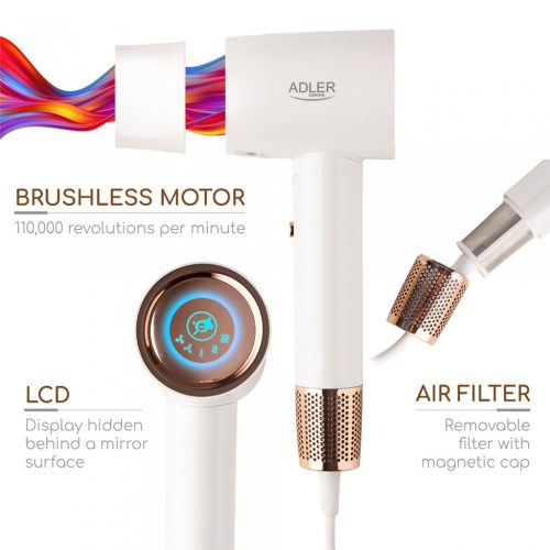 Adler AD2272 Professzionális hajszárító, superspeed, ion