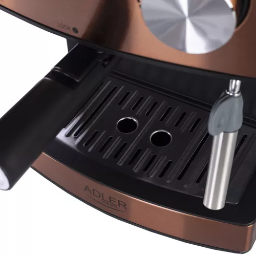 Adler AD4404CR Kávéfőző, 15 Bar, 850W, Réz