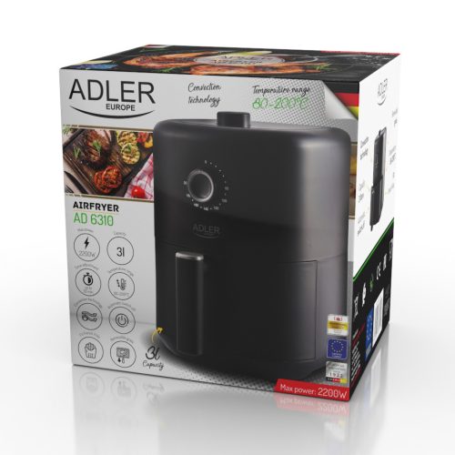 Adler AD6310 Air fryer 3L, 2200W