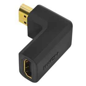  Logilink HDMI adapter, A/M A/F, 90 -os szögben, hosszú, 4K/30 Hz, fekete (AH0005A)