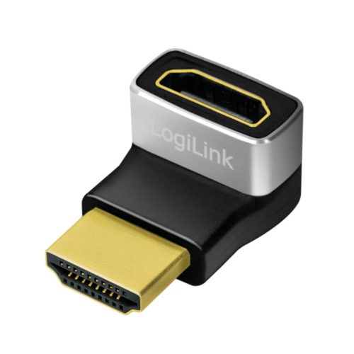 Logilink HDMI adapter, A/M - A/F, 270  szögben, 8K/60 Hz, fekete/szürke