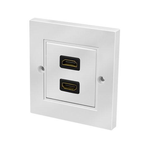 Logilink HDMI fali lemez csatlakozóval HDMI aljzat, 2 port, fehér