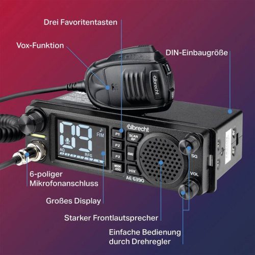 Albrecht AE 6390 VOX AM/FM 40 csatornás CB rádió (ALA-571-999)