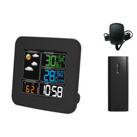   Bravo Digitális meteorológiai állomás, fekete bel- és kültéri használatra, B-5154BK