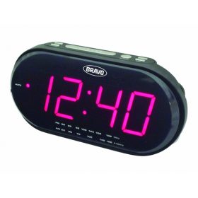   Bravo Bravo B-6011P Digitális ébresztőóra rádióval, piros  Digitális ébresztőóra rádióval, piros
