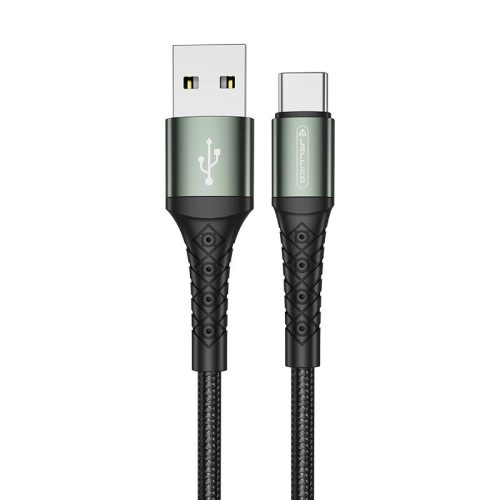 Jellico B10 USB-C kábel 3,1A 1 m, fekete 