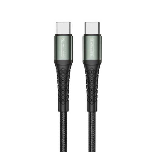 Jellico B10C Series USB-C apa - USB-C apa Adat és töltőkábel PD60W - Fekete (1m)