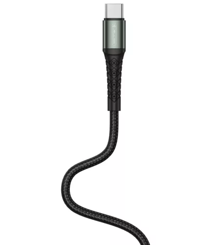 Jellico B10C Series USB-C apa - USB-C apa Adat és töltőkábel PD60W - Fekete (1m)
