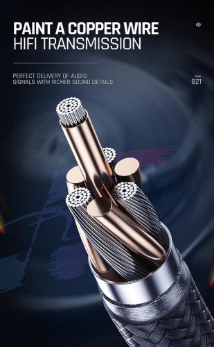 Jellico B21 apa-apa sztereó jack kábel 3,5 mm-es átmérő, 1,2 m hosszú fekete