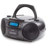 Aiwa BBTC-550BK Hordozható Retro Stílusú Kazetta, CD, MP3, USB, Bluetooth rádió fekete színben
