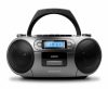 Aiwa BBTC-550MG Hordozható Retro Stílusú Kazetta, CD, MP3, USB, Bluetooth rádió, ezüstszürke színben