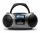 Aiwa BBTC-550MG Hordozható Retro Stílusú Kazetta, CD, MP3, USB, Bluetooth rádió, ezüstszürke színben