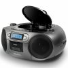 Aiwa BBTC-550MG Hordozható Retro Stílusú Kazetta, CD, MP3, USB, Bluetooth rádió, ezüstszürke színben