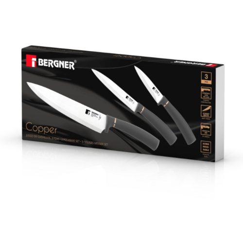 BERGNER BG-39862-CP 3 részes rozsdamentes acél kés szett