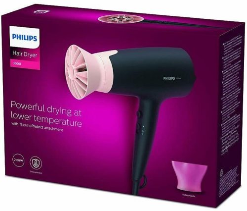 Philips BHD350/10 3000 Series Hajszárító fekete/rózsaszín, 2100W