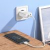 Borofone BN10 hálózati töltő USB + USB-C QC3.0 PD 65W, fehér