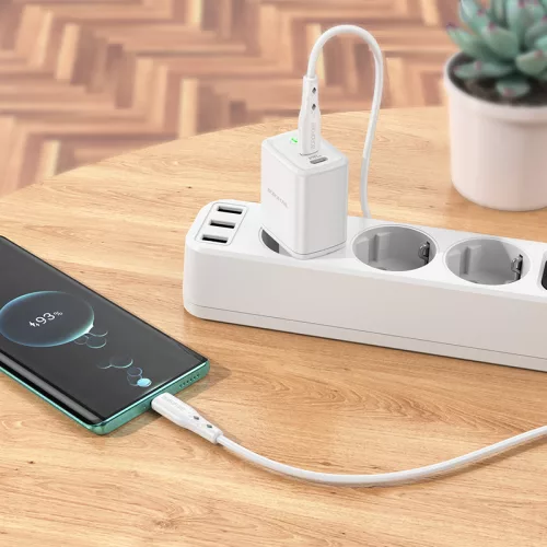 Borofone BN9 hálózati töltő 2xUSB-C QC3.0 PD 35W, fehér