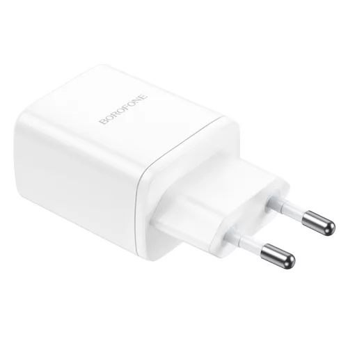 Borofone BN9 hálózati töltő 2xUSB-C QC3.0 PD 35W, fehér