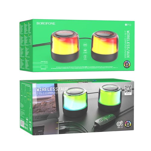 Borofone BP12 Bluetooth hangszóró RGB leddel 2 x 5W