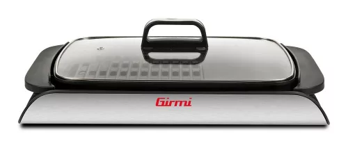 Girmi BQ91 Smokeless elektromos grill óriási sütőfelülettel, kétoldalas tapadásmentes lappal és üvegfedővel
