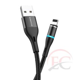   Borofone BU16 USB - Lightning mágneses kábel, 1,2m, 2,4A, fekete