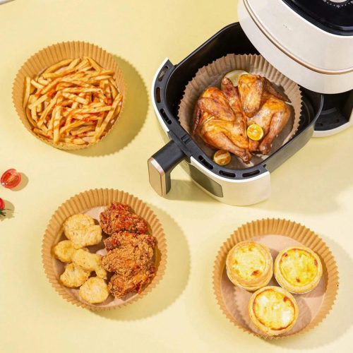 Bewello BW1020C Air fryer sütőpapír - olaj nélküli sütőhöz - kör - 20 cm - 50 db / csomag
